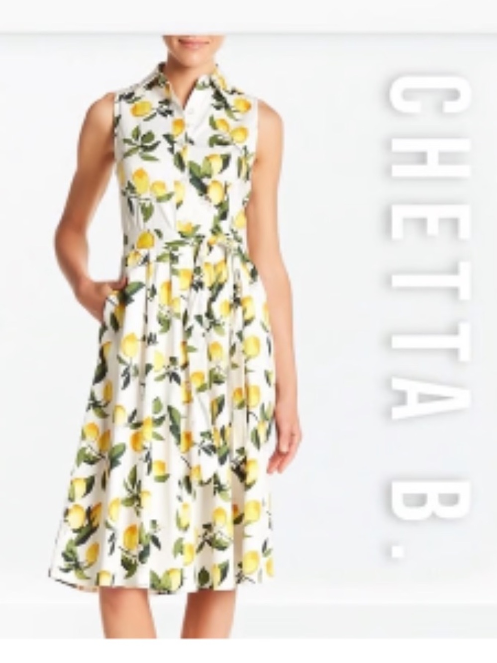 Chetta B Retro Style Lemon Shirt Dress